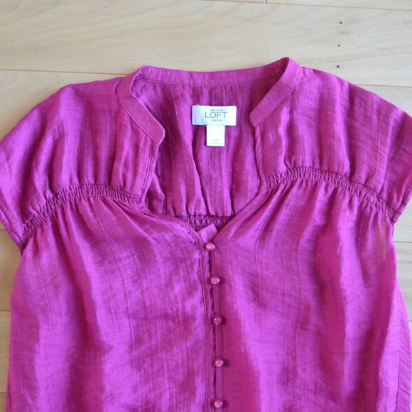 LOFT Blouse Top Shirt Size XSP Pink - Picture 2 of 4